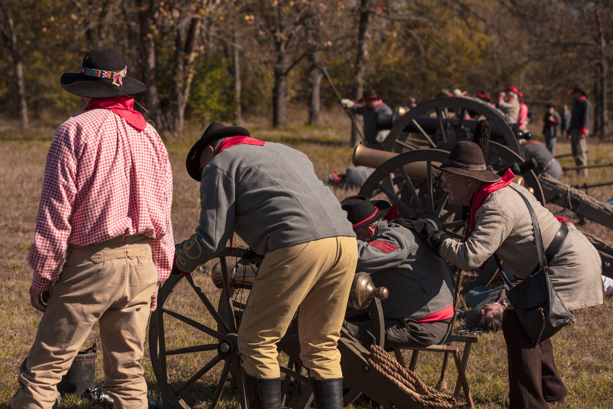 Artillery crew working the cannon